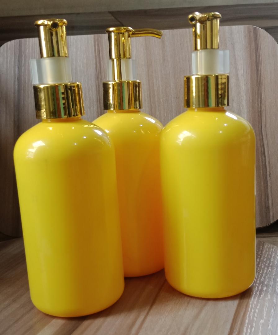 250MLS YELLOW SHORT LOTION CONTAINER