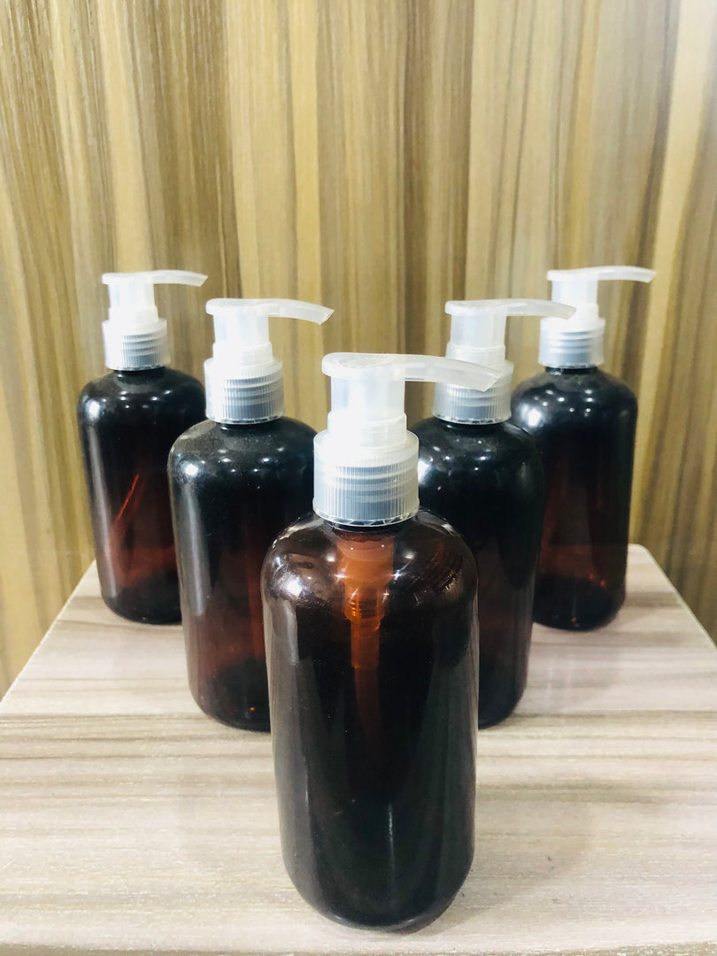 250MLS AMBER SHORT LOTION CONTAINER