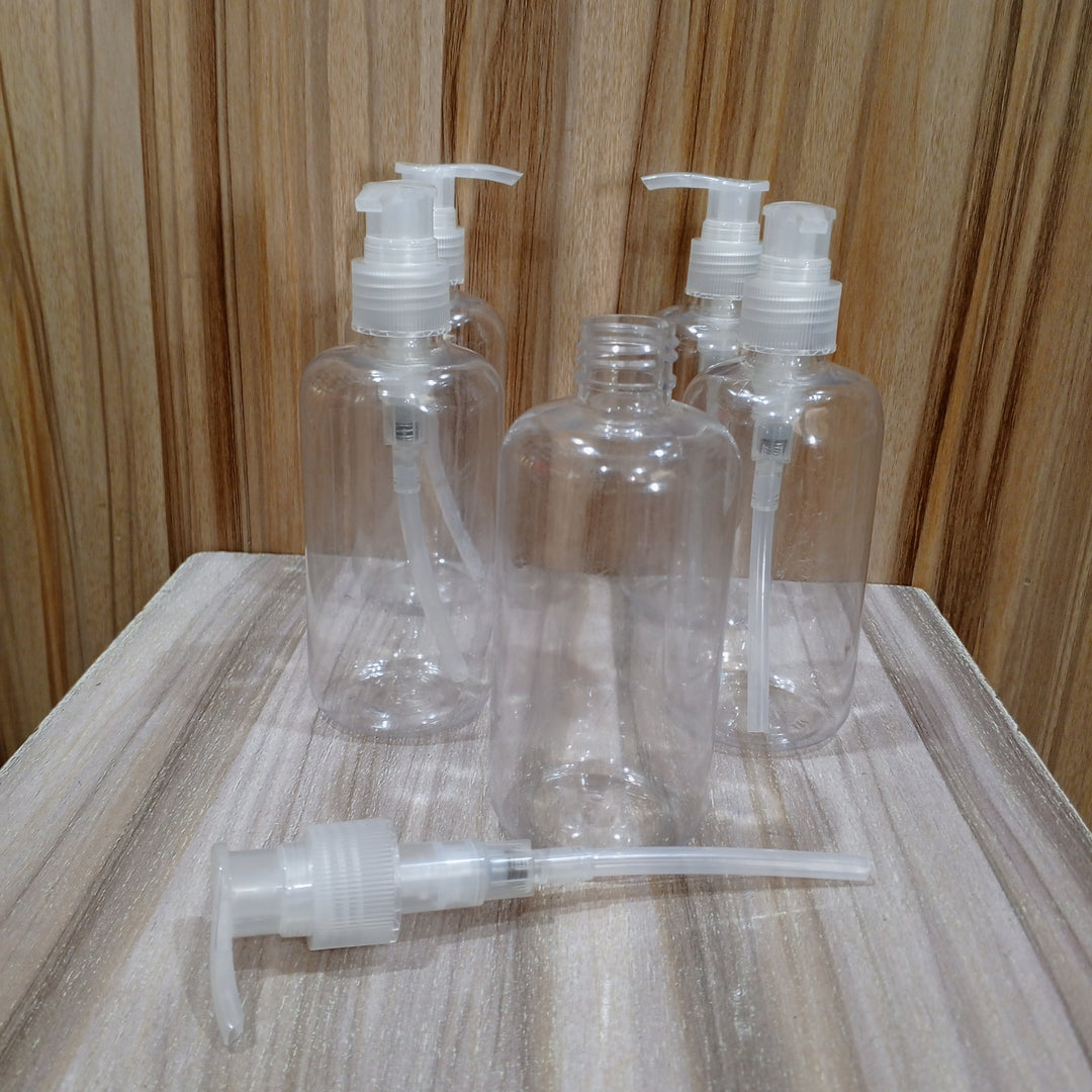 250MLS TRANSPARENT SHORT LOTION CONTAINER
