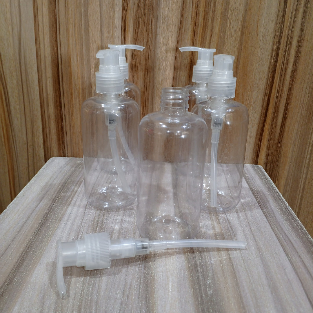 250MLS TRANSPARENT SHORT LOTION CONTAINER
