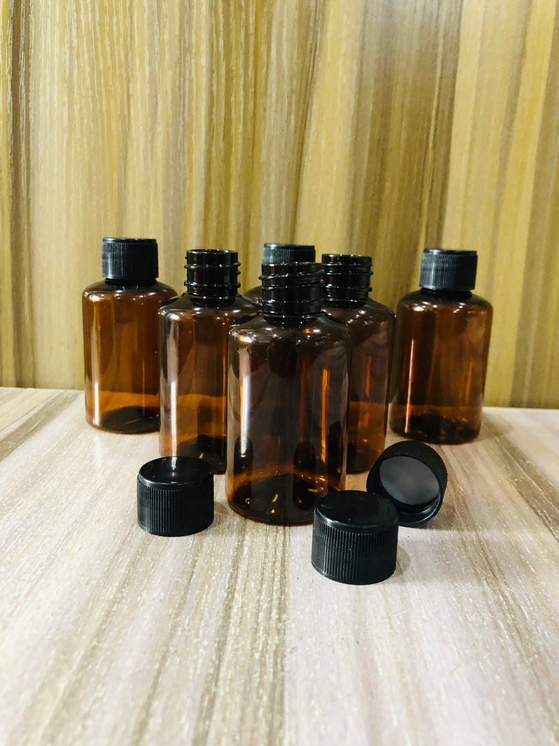 PENGUIN PLASTIC BOTTLE (50ML) 20MM OPENING (AMBER)