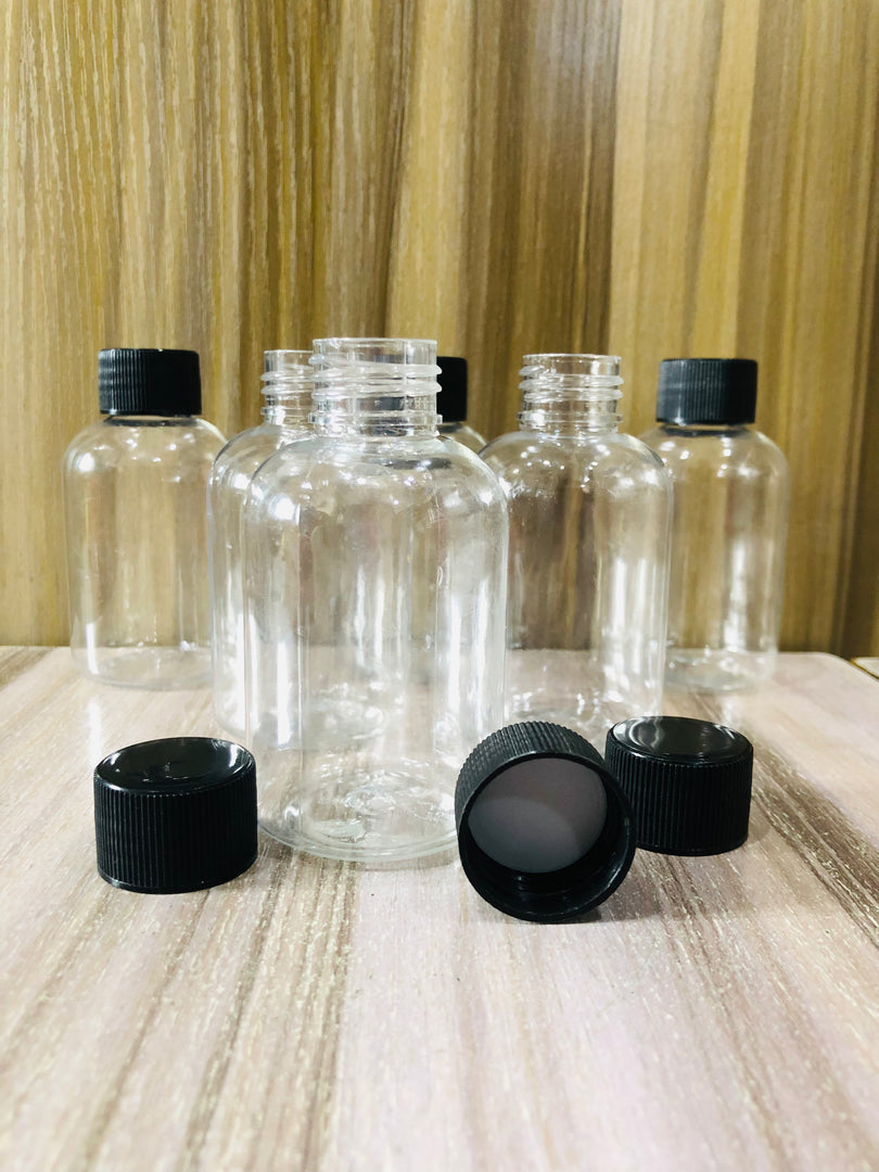 OROBO PENGUIN PLASTIC BOTTLE (100ML) 24MM OPENING (SHORT TRANSPARENT)