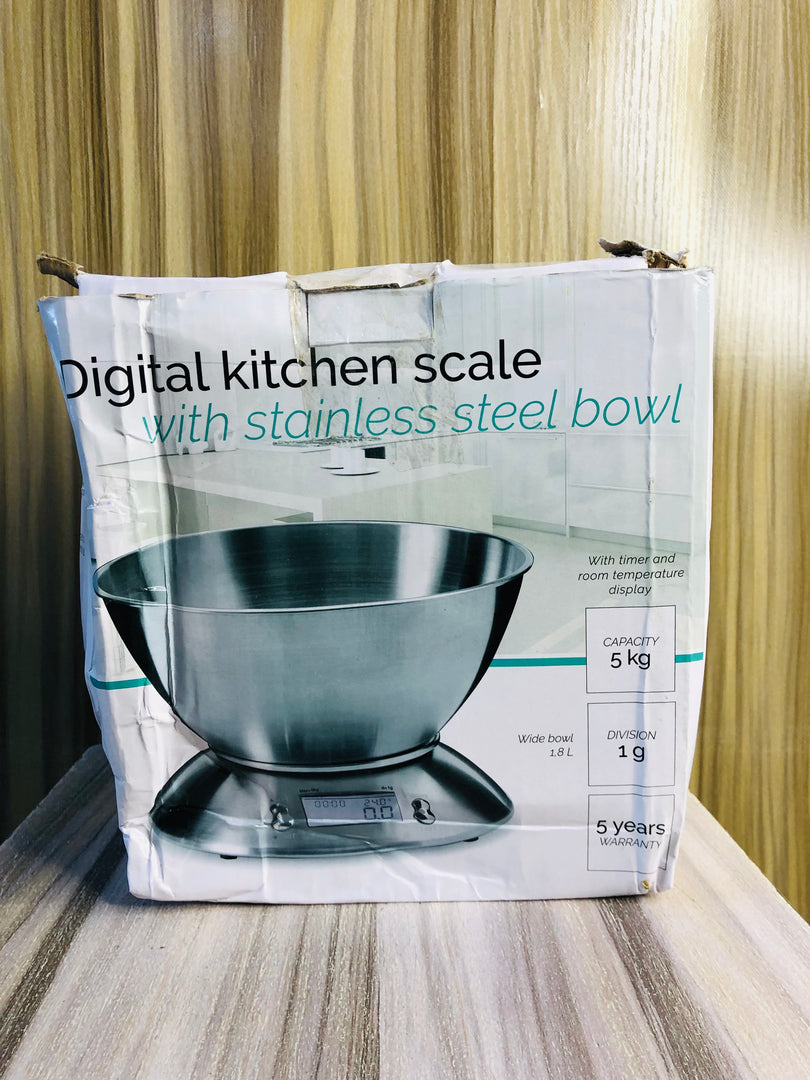 DIGITAL KITCHEN STAINLESS SCALE WITH STEEL BOWL