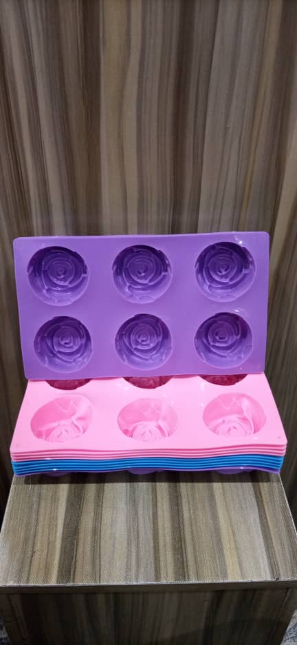 SIX CAVITY ROSE SILICON MOLD