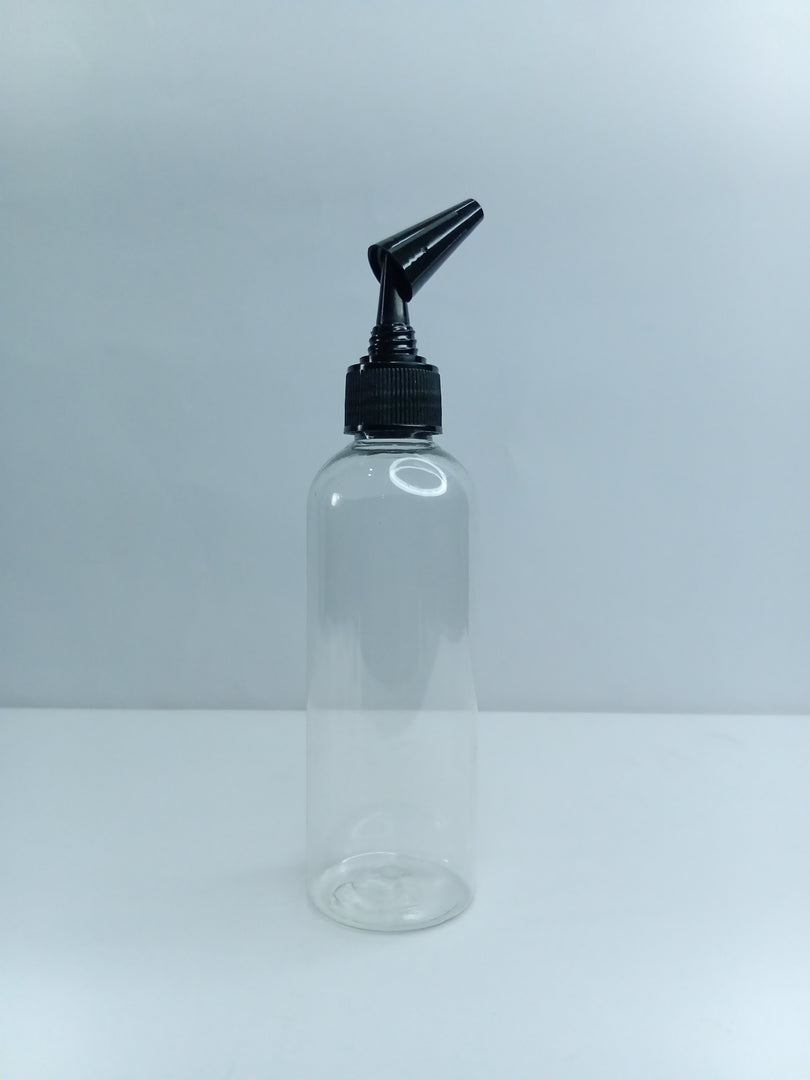OROBO PENGUIN PLASTIC BOTTLE (100ML) 20MM OPENING (LONG TRANSPARENT)