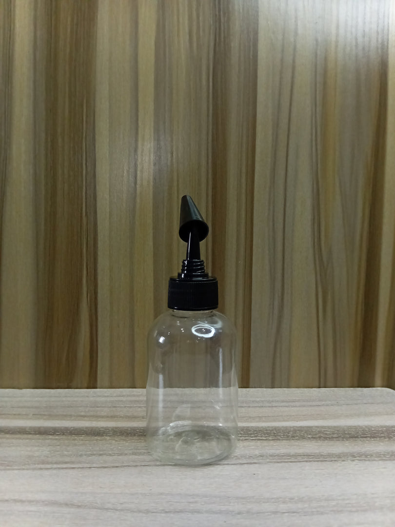 OROBO PENGUIN PLASTIC BOTTLE (100ML) 24MM OPENING (SHORT TRANSPARENT)